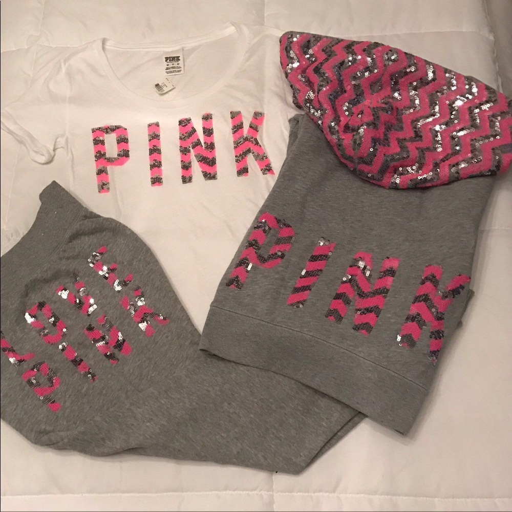 PINK VS Ultimate Chevron Bling Sequin 3 Item Set